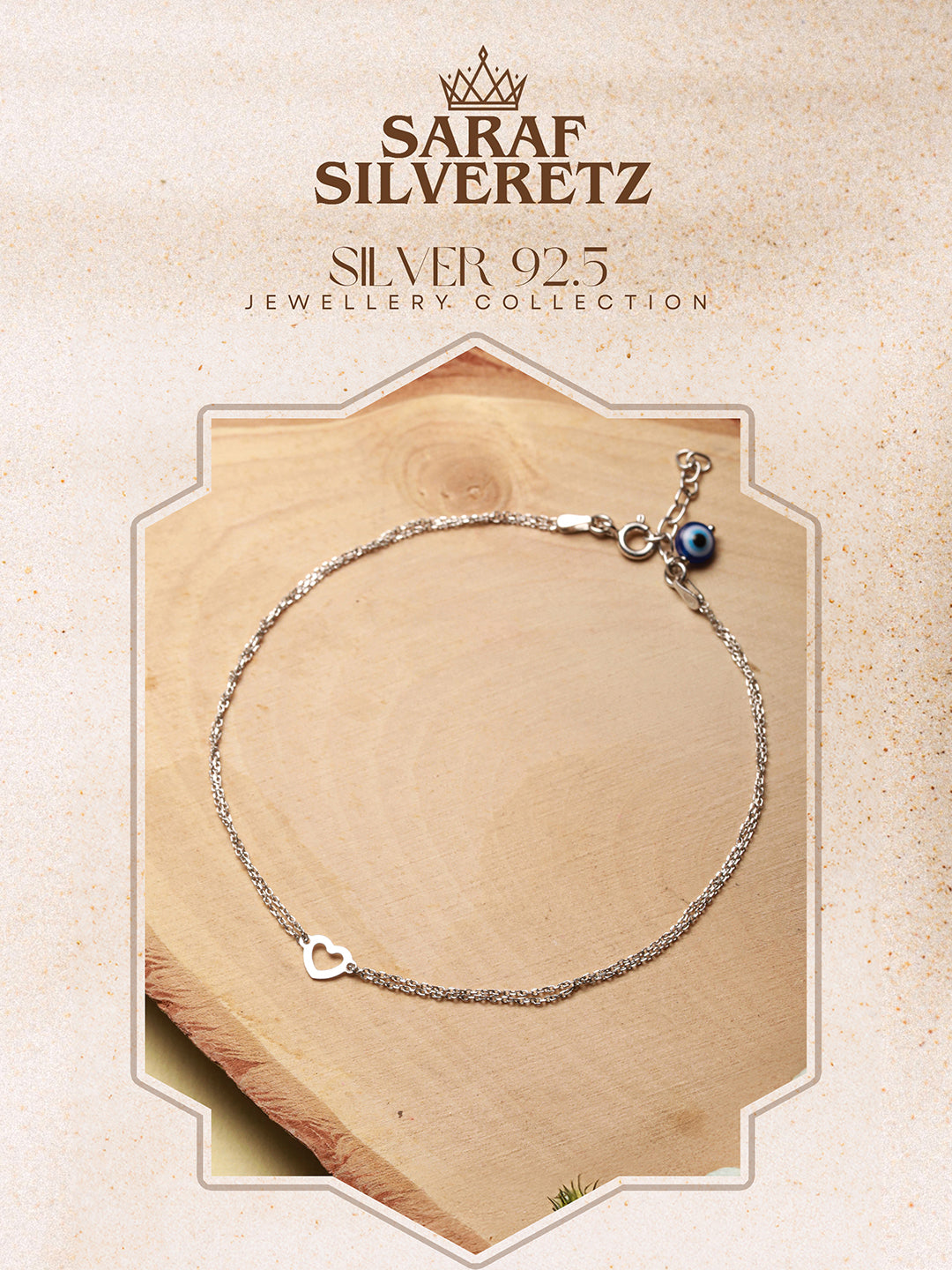 925 Sterling Silver Minimal Evil Eye Charms Anklet