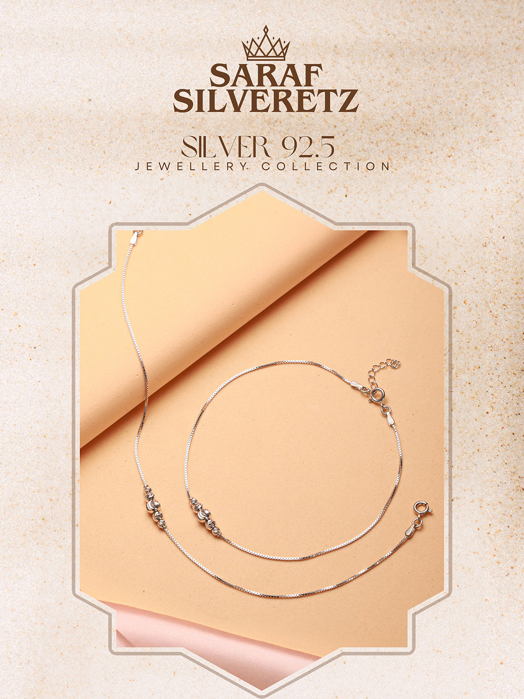 925 Sterling Silver Ball chain Minimal Dailywear Pair Of Anklet