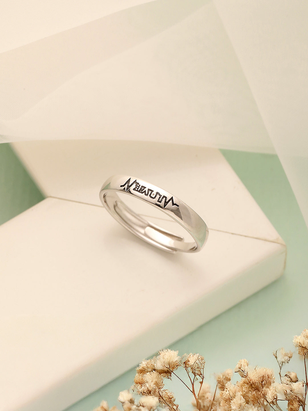 925 Sterling Silver Rhodium Plated  Dailywear Adjustable Band Finger Rings