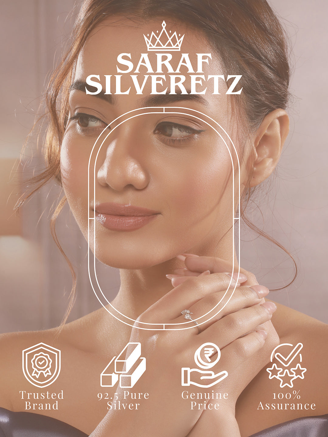 925 Sterling Silver Zircon Studded Statement Adjustable Finger Ring