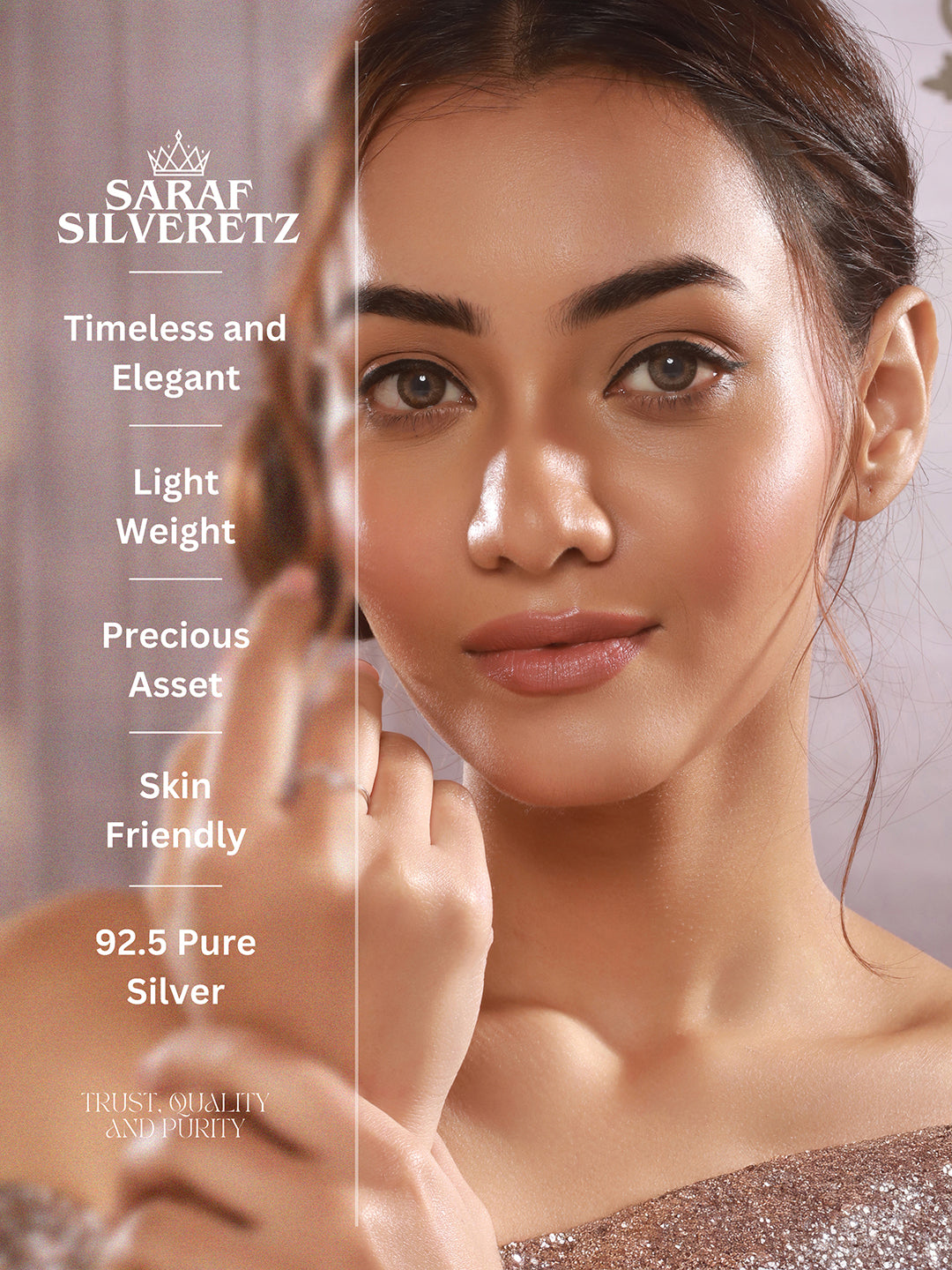 925 Sterling Silver Zircon Studded Statement Adjustable Finger Ring