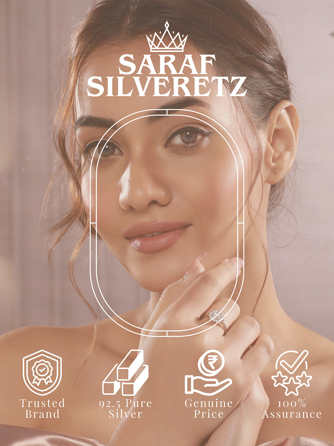 925 Sterling Silver Zircon Studded Floral Engament Minimal Adjustable Finger Ring