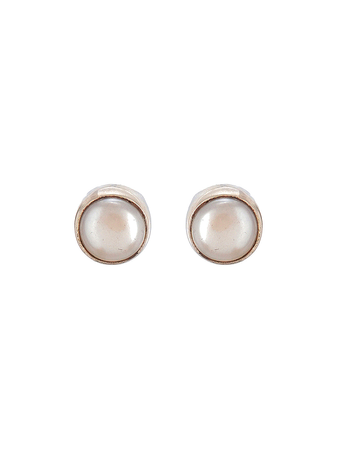 925 Sterling Silver White Pearl Stud Earrings