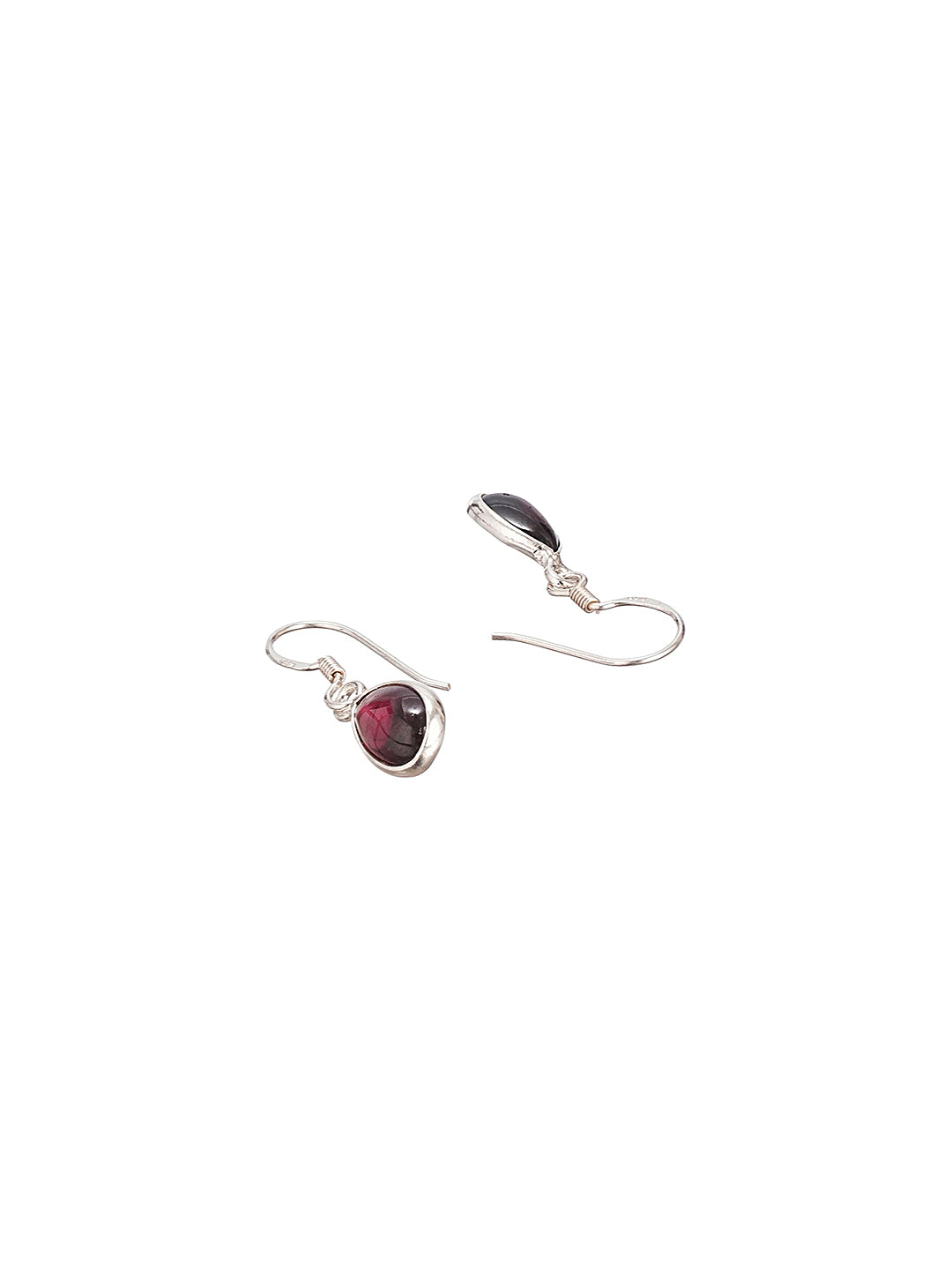 925 Sterling Silver Red Original Garnet Gemstone Studded Elegant Handcrafted  Minimal Charm Earrings