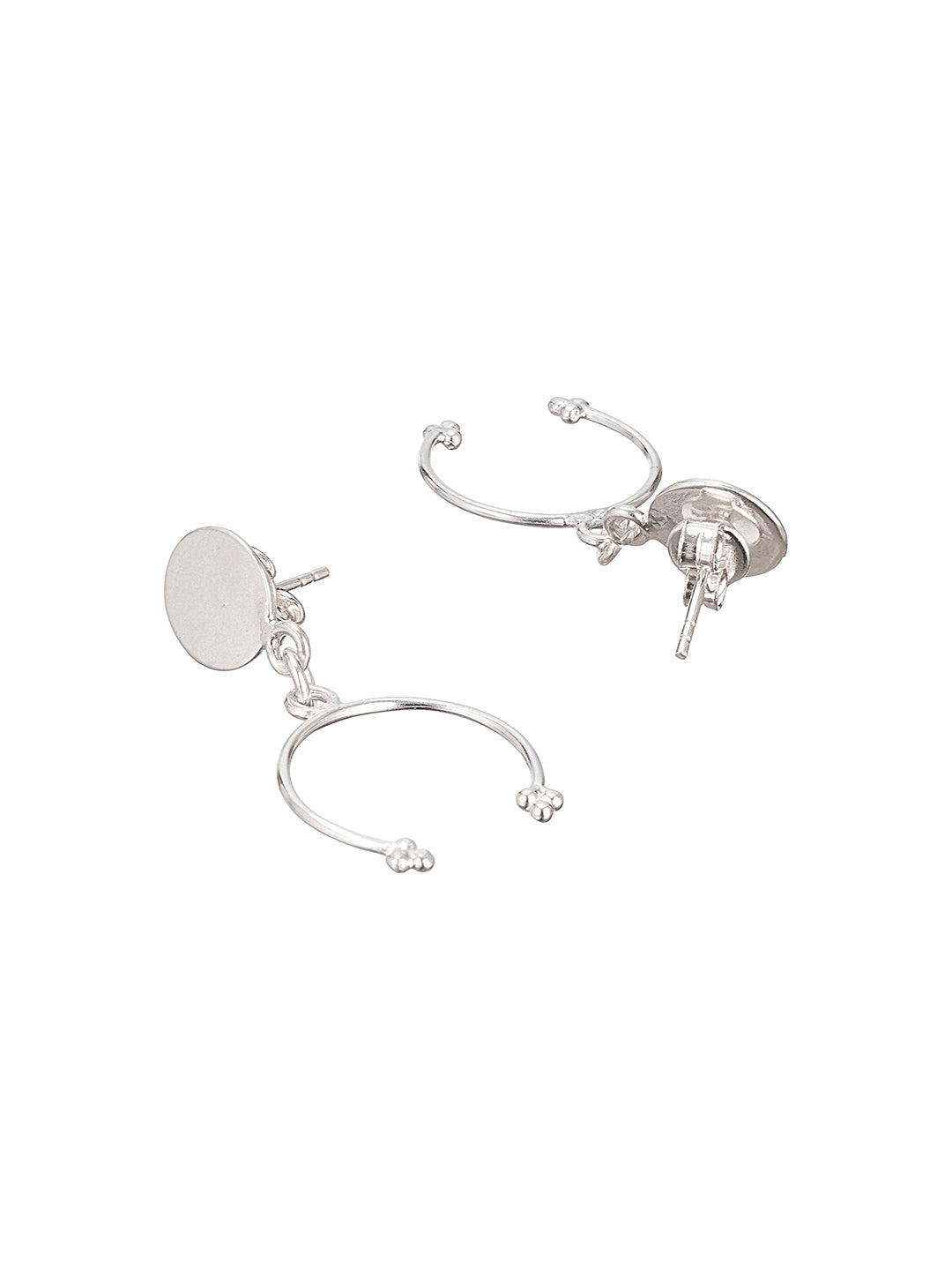 925 Sterling Silver Open Hoop Minimal Chic dangler Drop Earrings