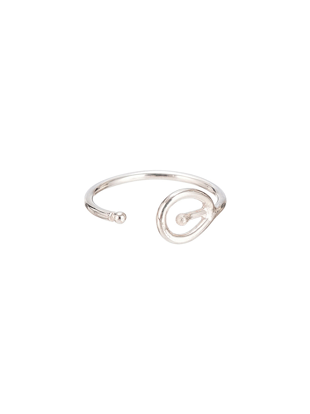 925 Sterling Silver Modern Quirky  Minimal Adjustable Finger Ring