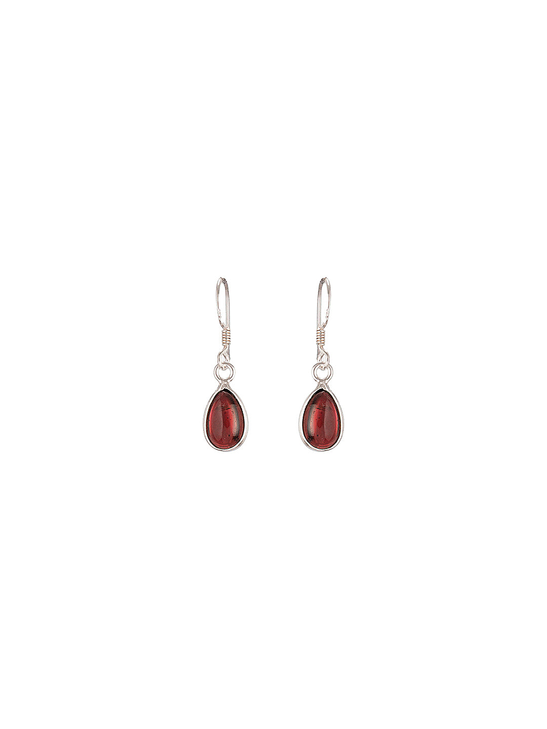 925 Sterling Silver Red Original Garnet Gemstone Studded Elegant Handcrafted  Minimal Charm Earrings