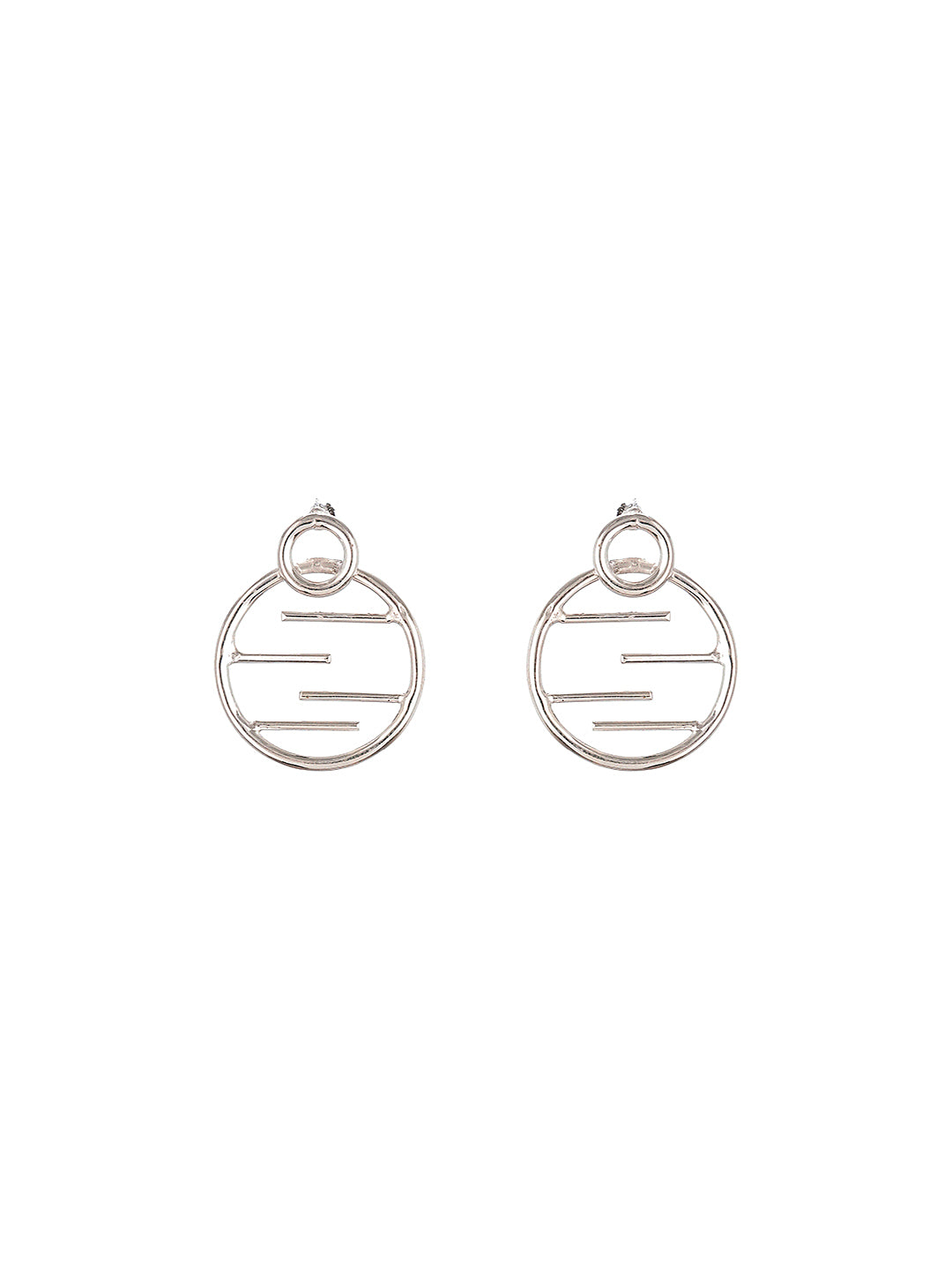 925 Sterling Silver Circular Quirky Statement Drop Minimal Earrings