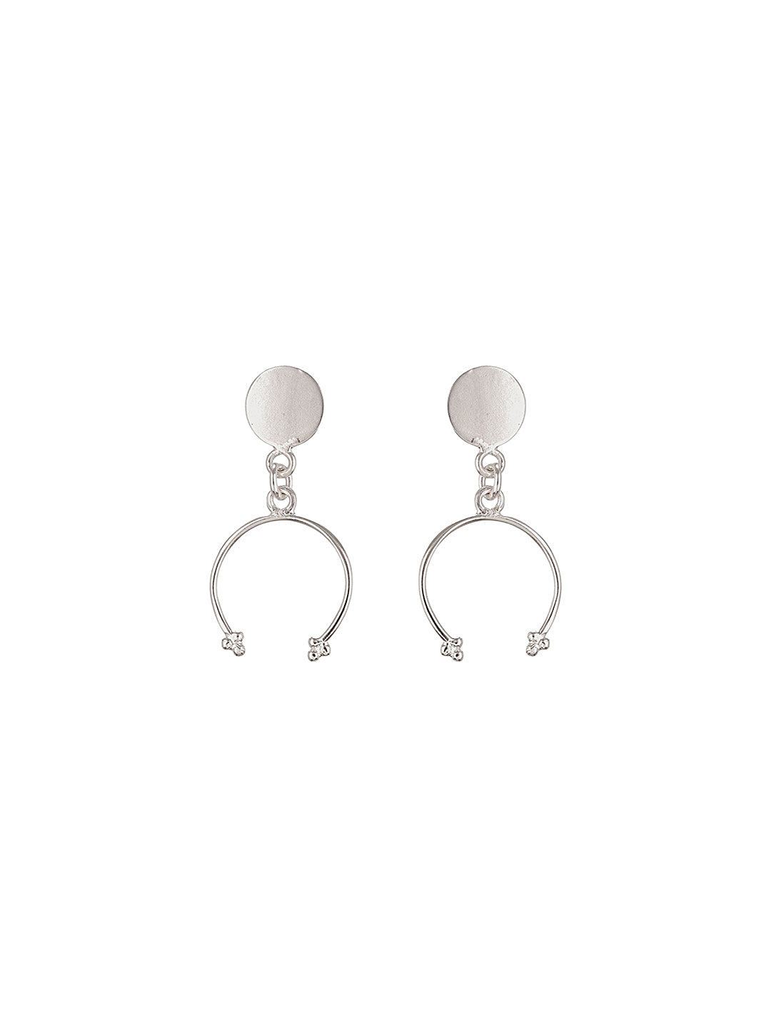 925 Sterling Silver Open Hoop Minimal Chic dangler Drop Earrings