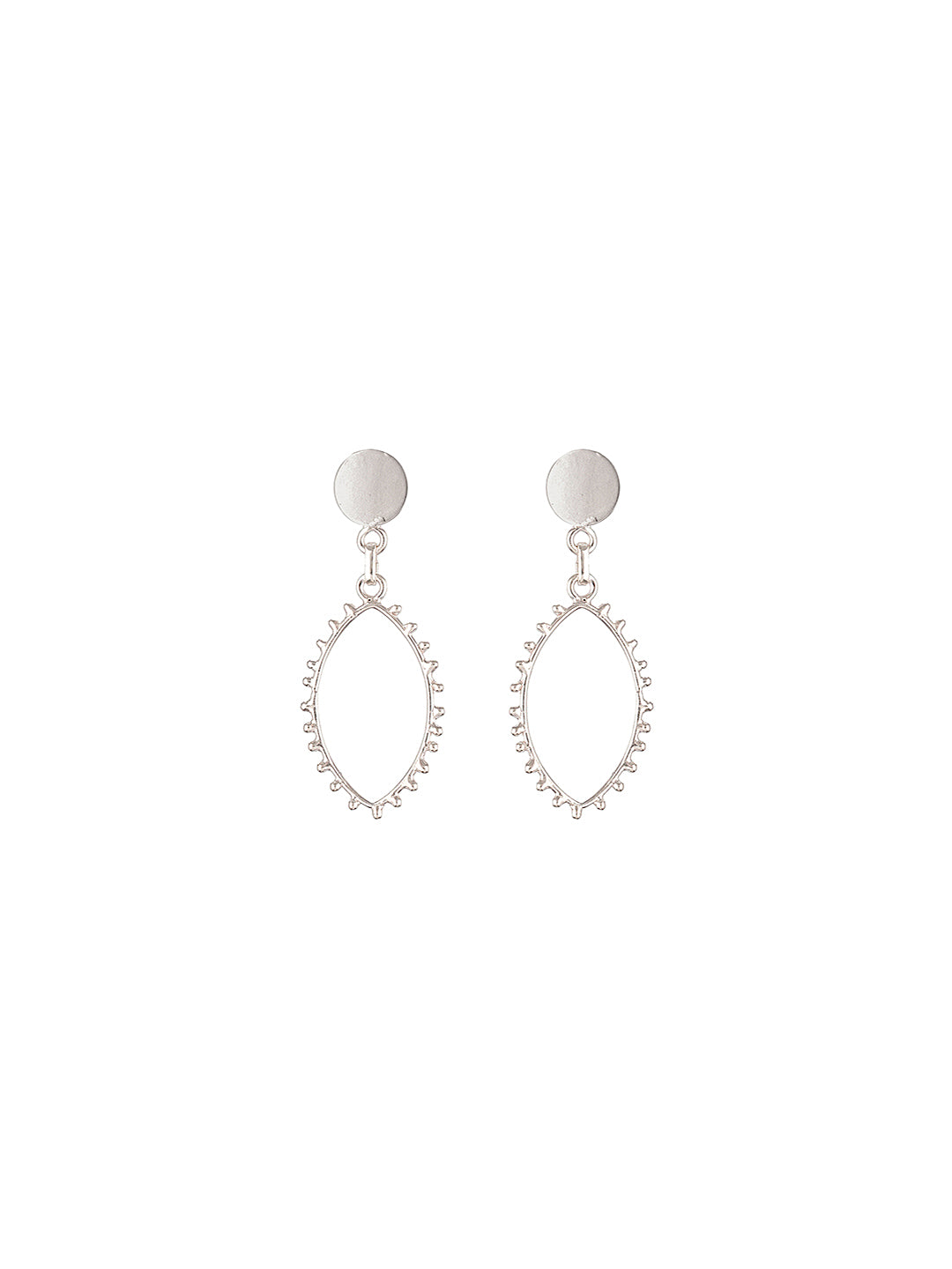 925 Sterling Silver Oval Lightweight Dangler Minimal Drop Earrings