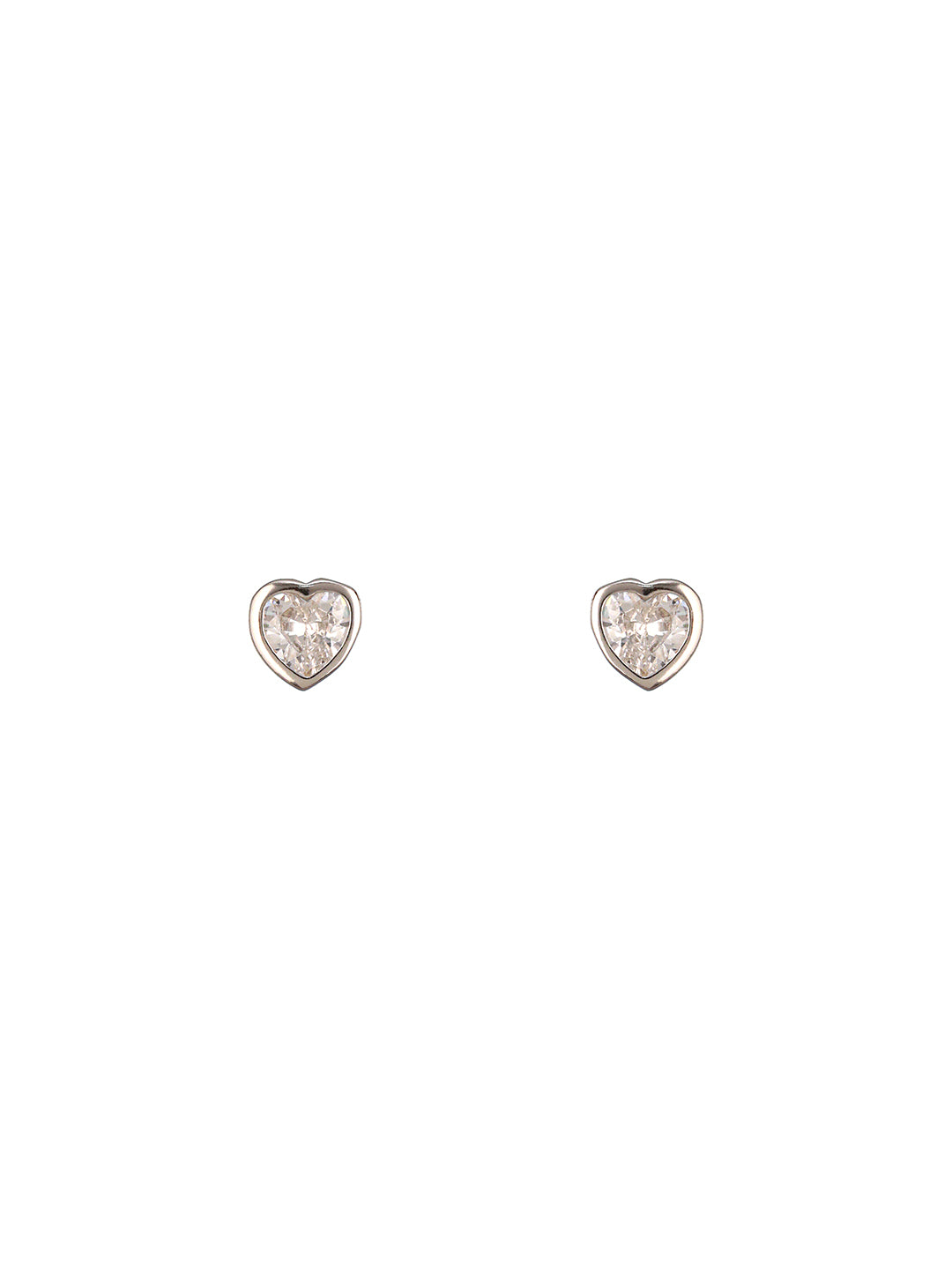 925 Sterling Silver CZ Studded Solitaire Heart Shaped Pendant Jewellery Set