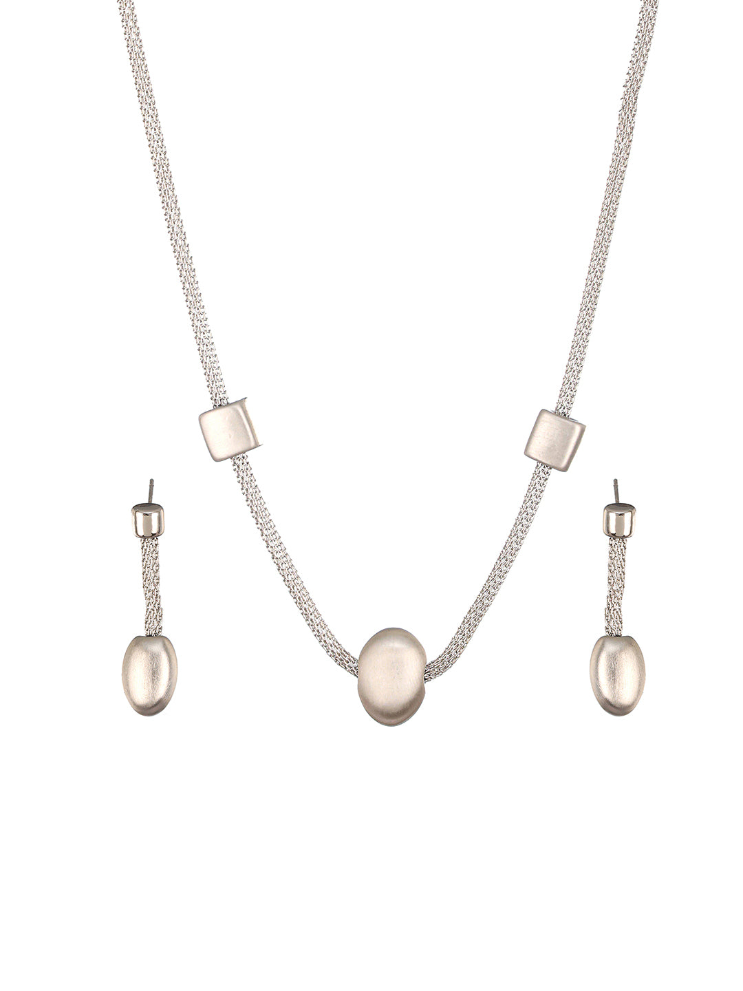 Anti-tarnish Silver Toned Trendy Chain Jewelry Set