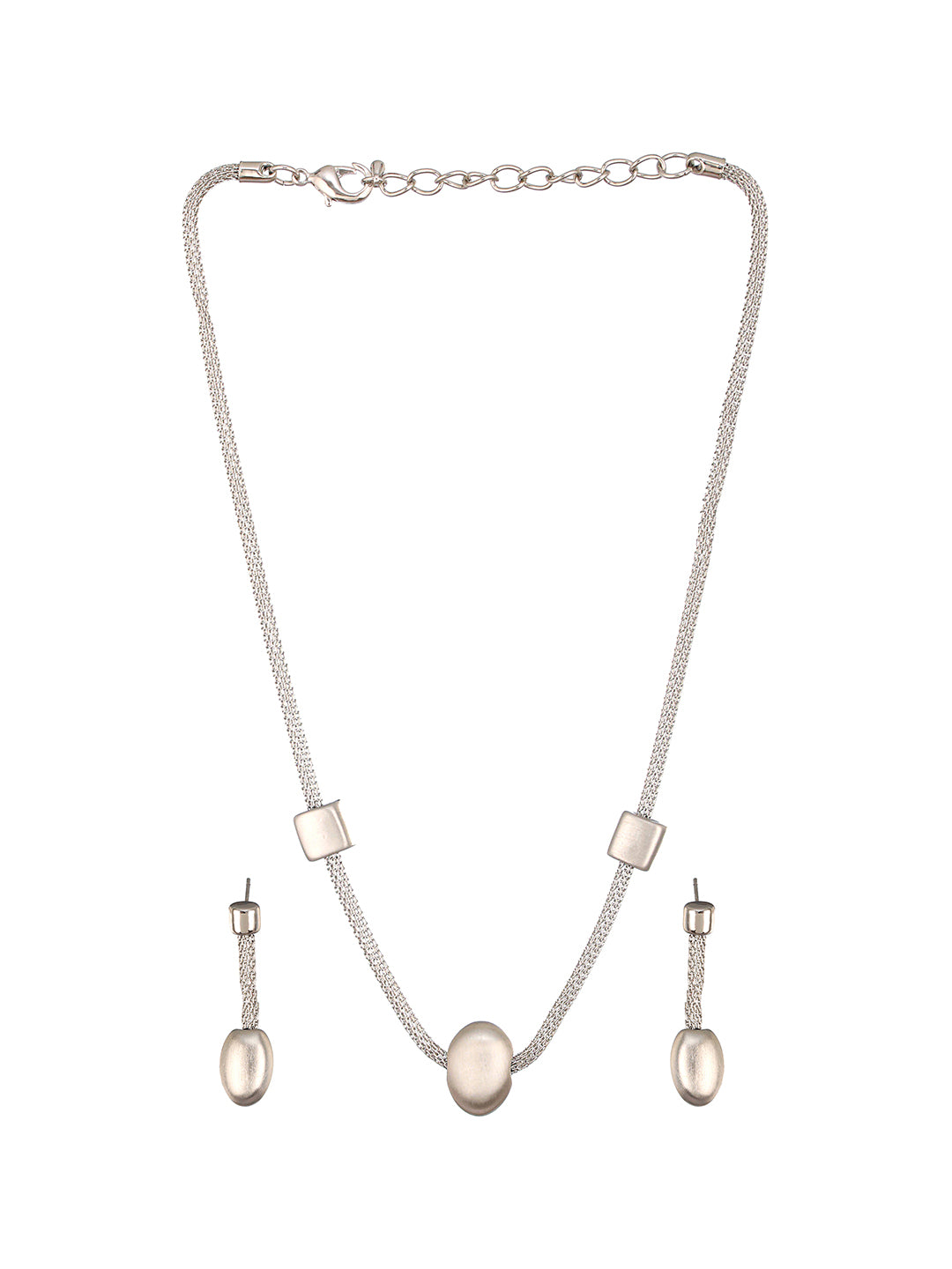 Anti-tarnish Silver Toned Trendy Chain Jewelry Set