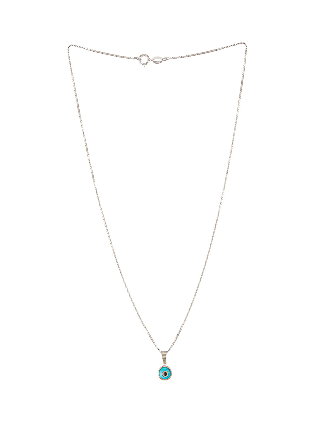 925 Sterling Silver Minimal Dailywear  Evil Eye Locket Necklace & Chain