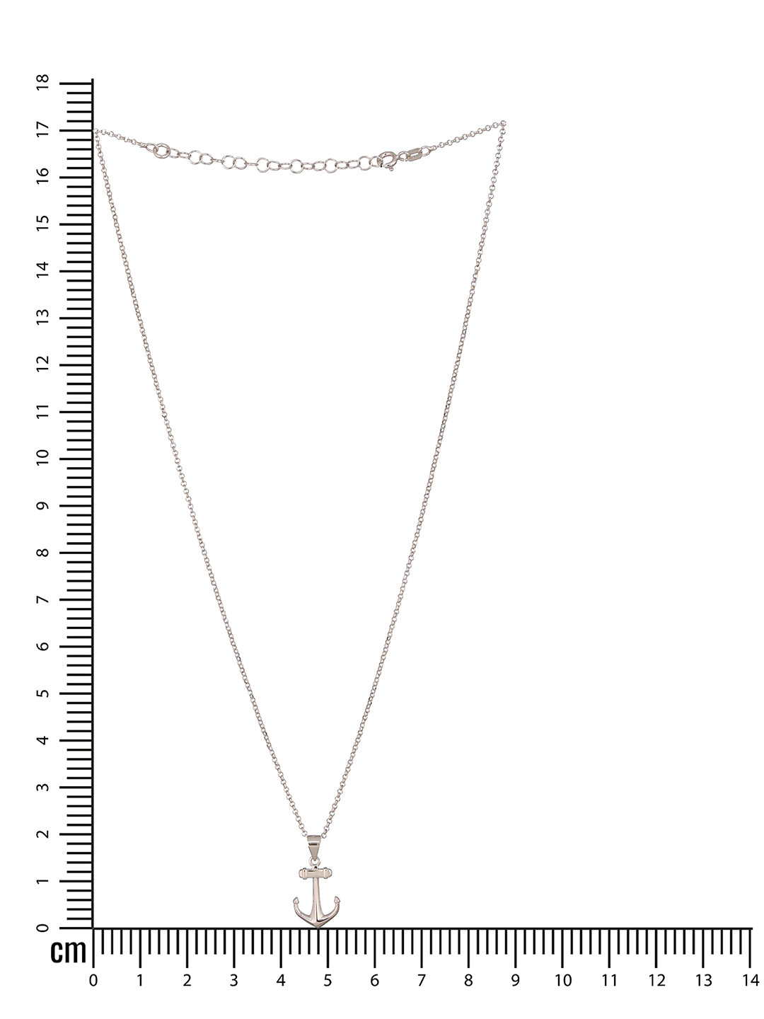925 Sterling Silver Sea Anchor Trendy Minimal Necklace & Chain