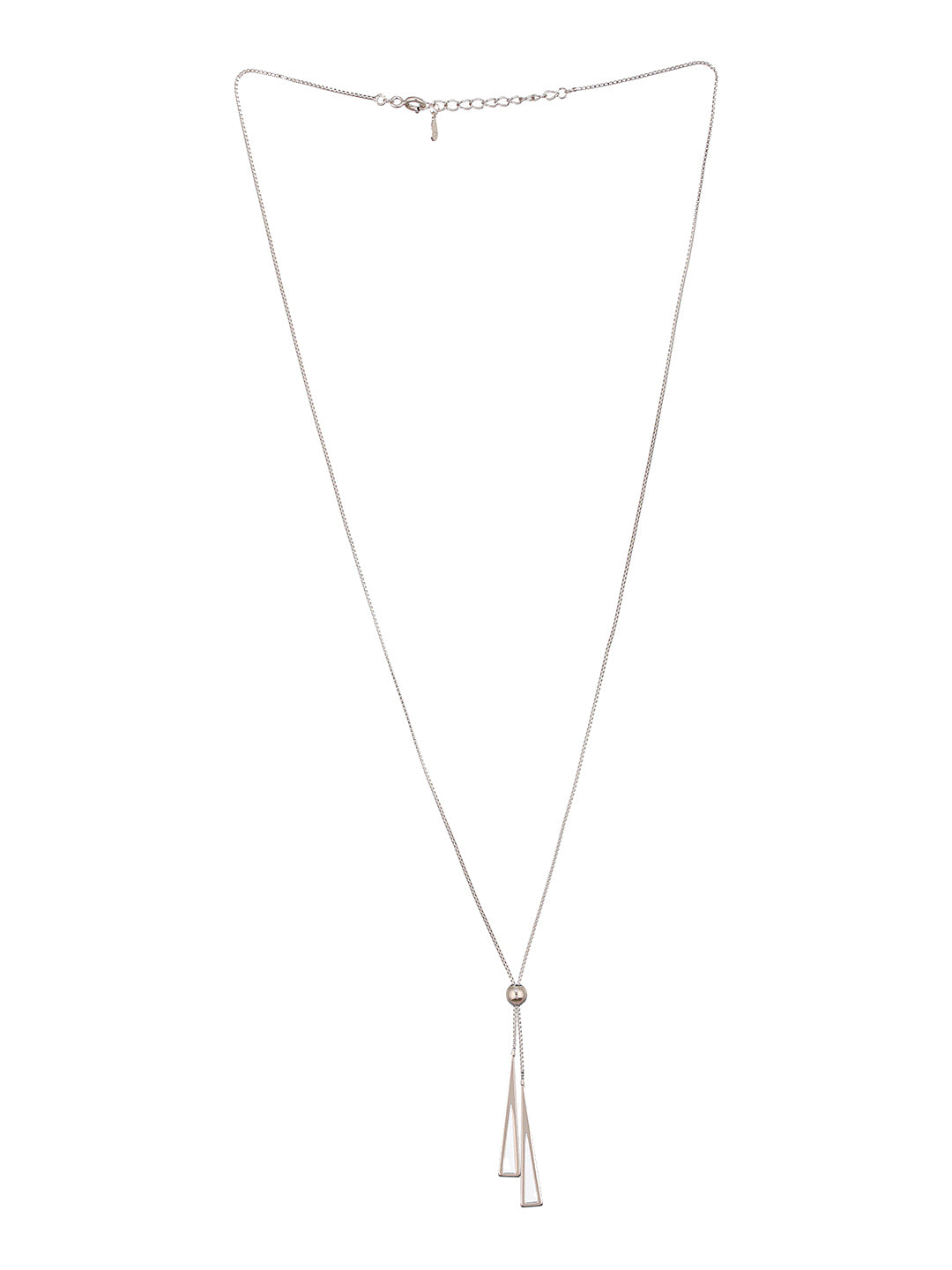 925 Sterling Silver Geometric  Long Tassel Minimal Necklace & Chain