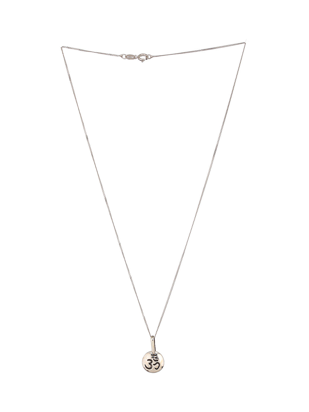 925 Sterling Silver Minimal Dailywear  Om Locket Pendant Necklace & Chain