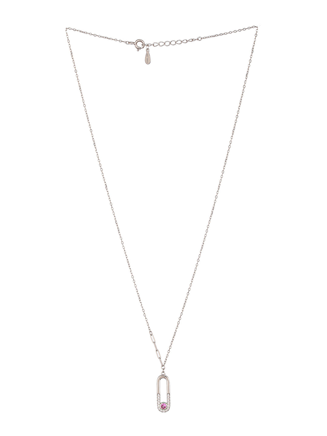 925 Sterling Silver CZ Studded Dainty Rectangular Link  Locket Necklace & Chain