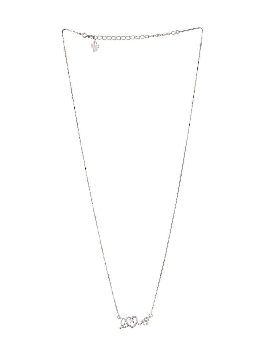 925 Sterling Silver CZ Studded Dainty Love Minimal Valentine Locket Necklace & Chain