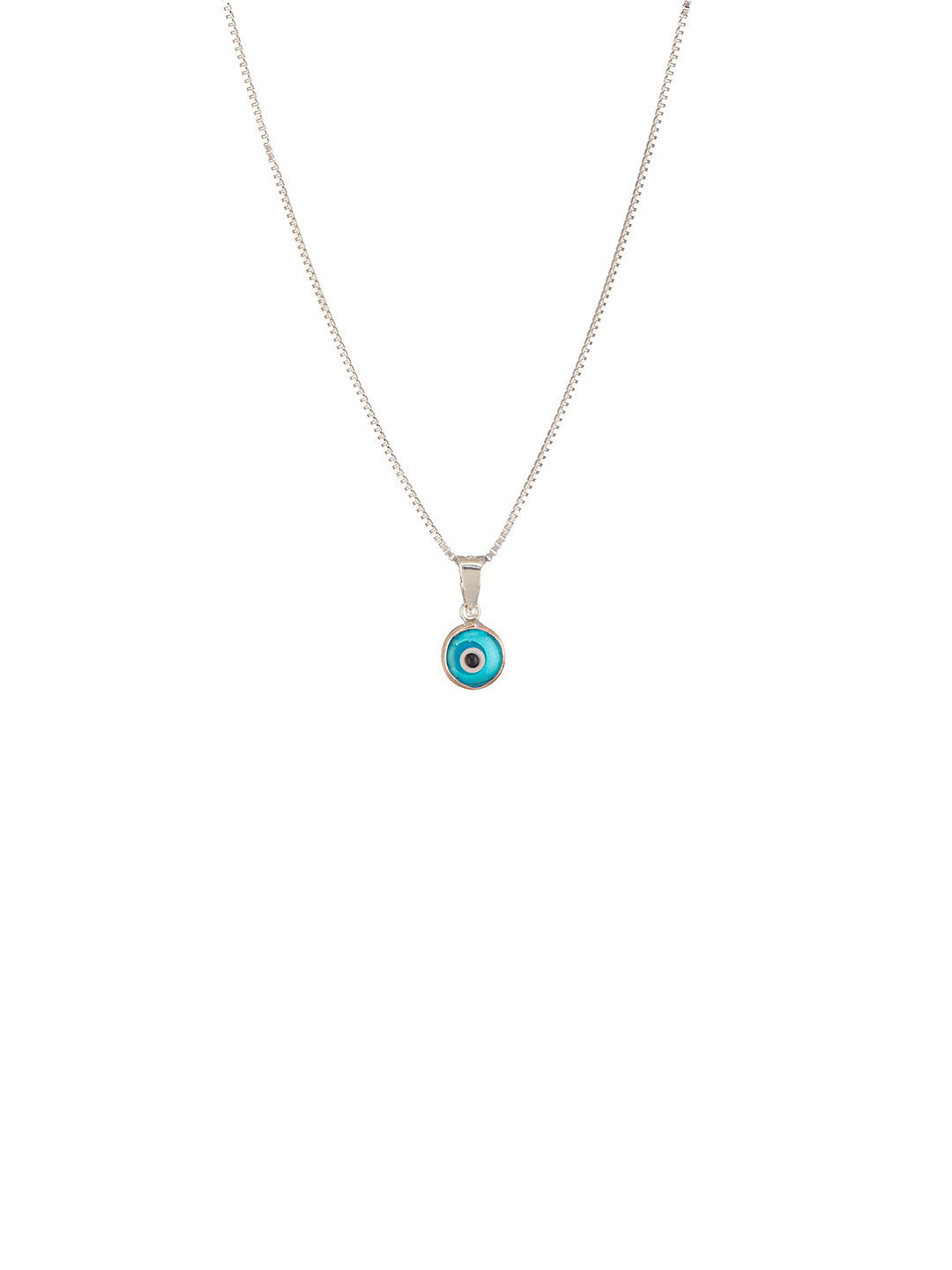 925 Sterling Silver Minimal Dailywear  Evil Eye Locket Necklace & Chain
