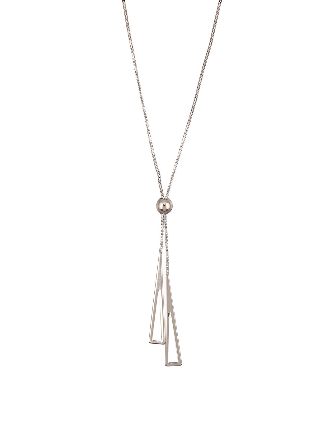 925 Sterling Silver Geometric  Long Tassel Minimal Necklace & Chain