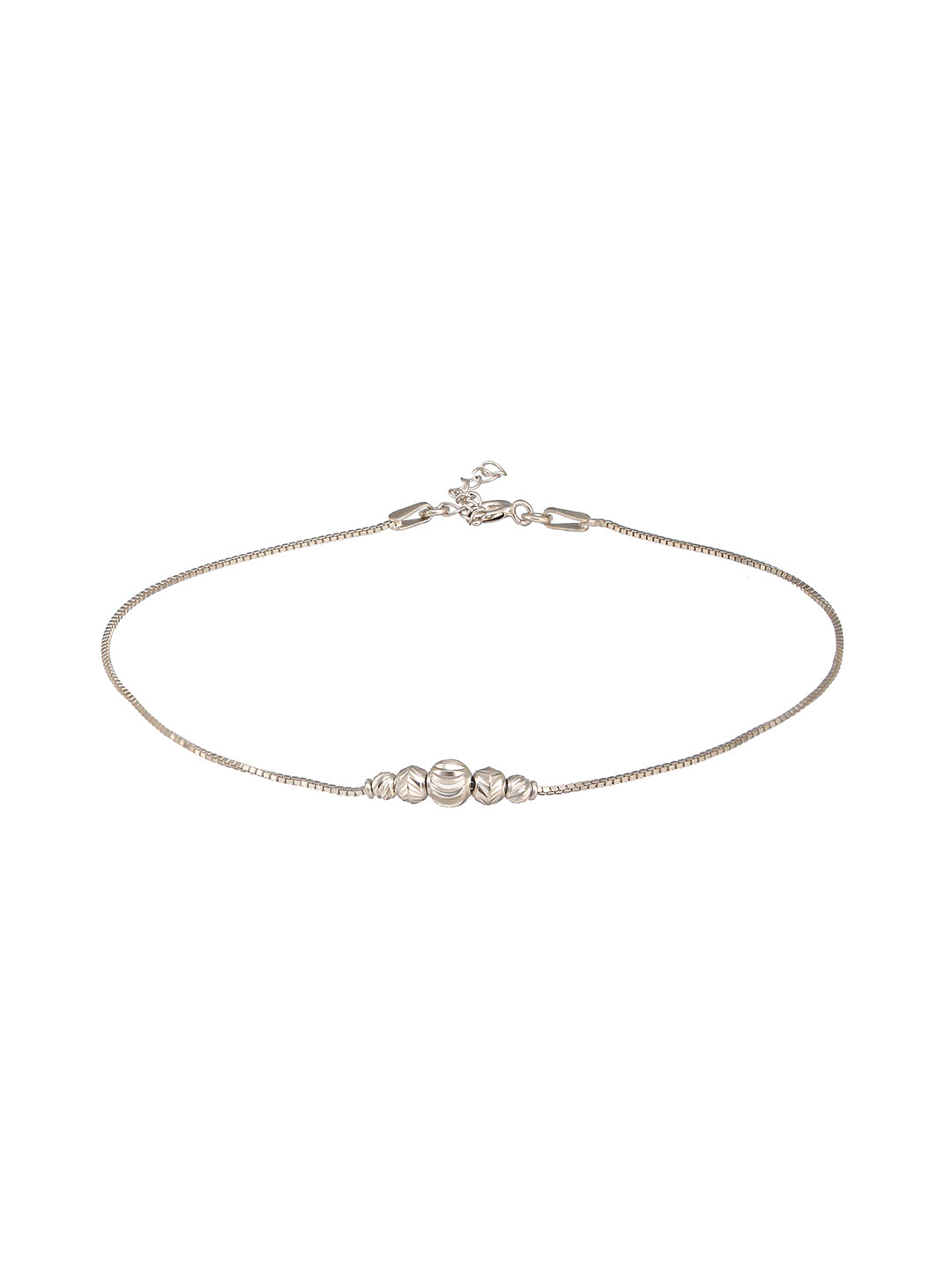 925 Sterling Silver Ball chain Minimal Dailywear Pair Of Anklet