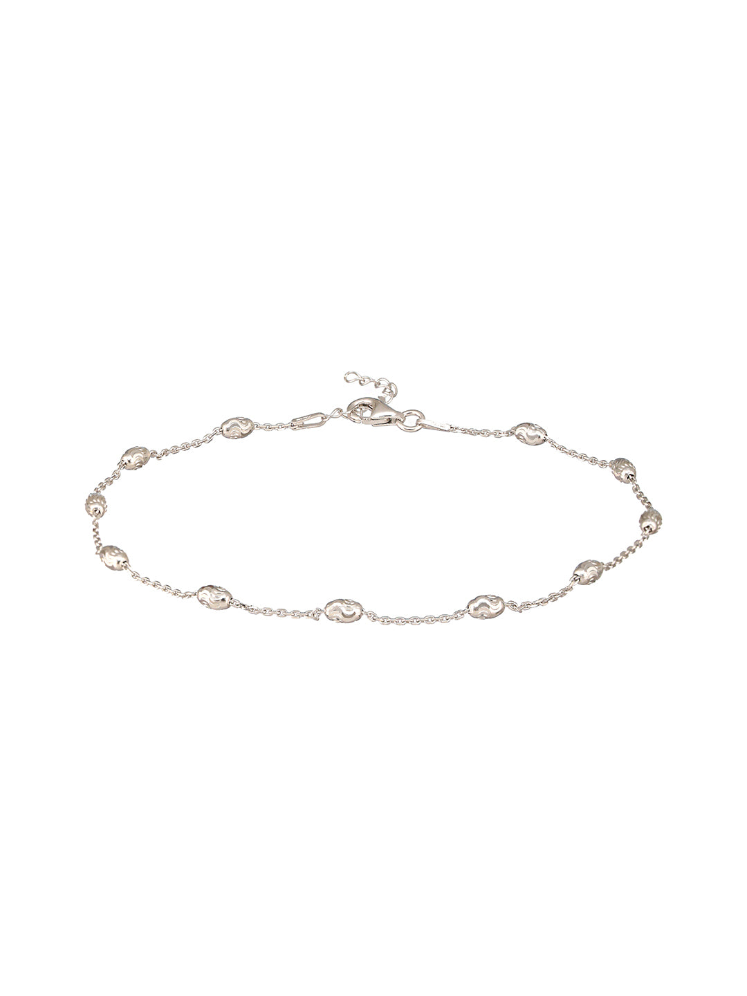 925 Sterling Silver Ball Chain Delicate Designer   Minimal Anklet Pair