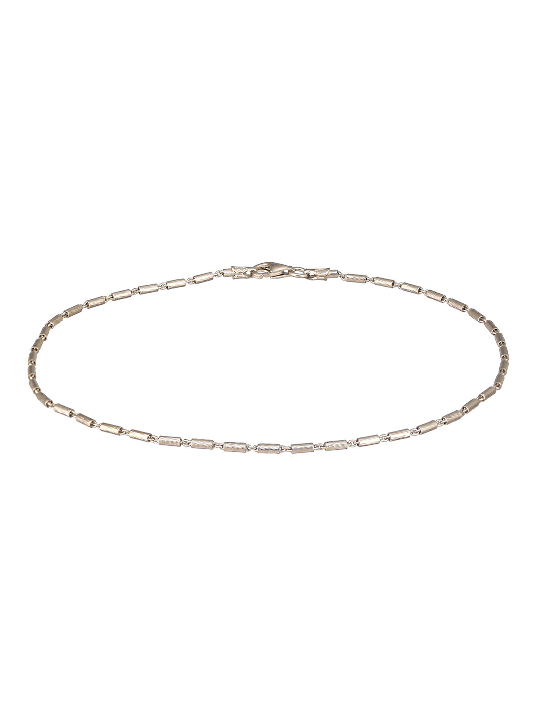 925 Sterling Silver Rhodium Plated Delicate Trendy Link Pair of Payal Anklet