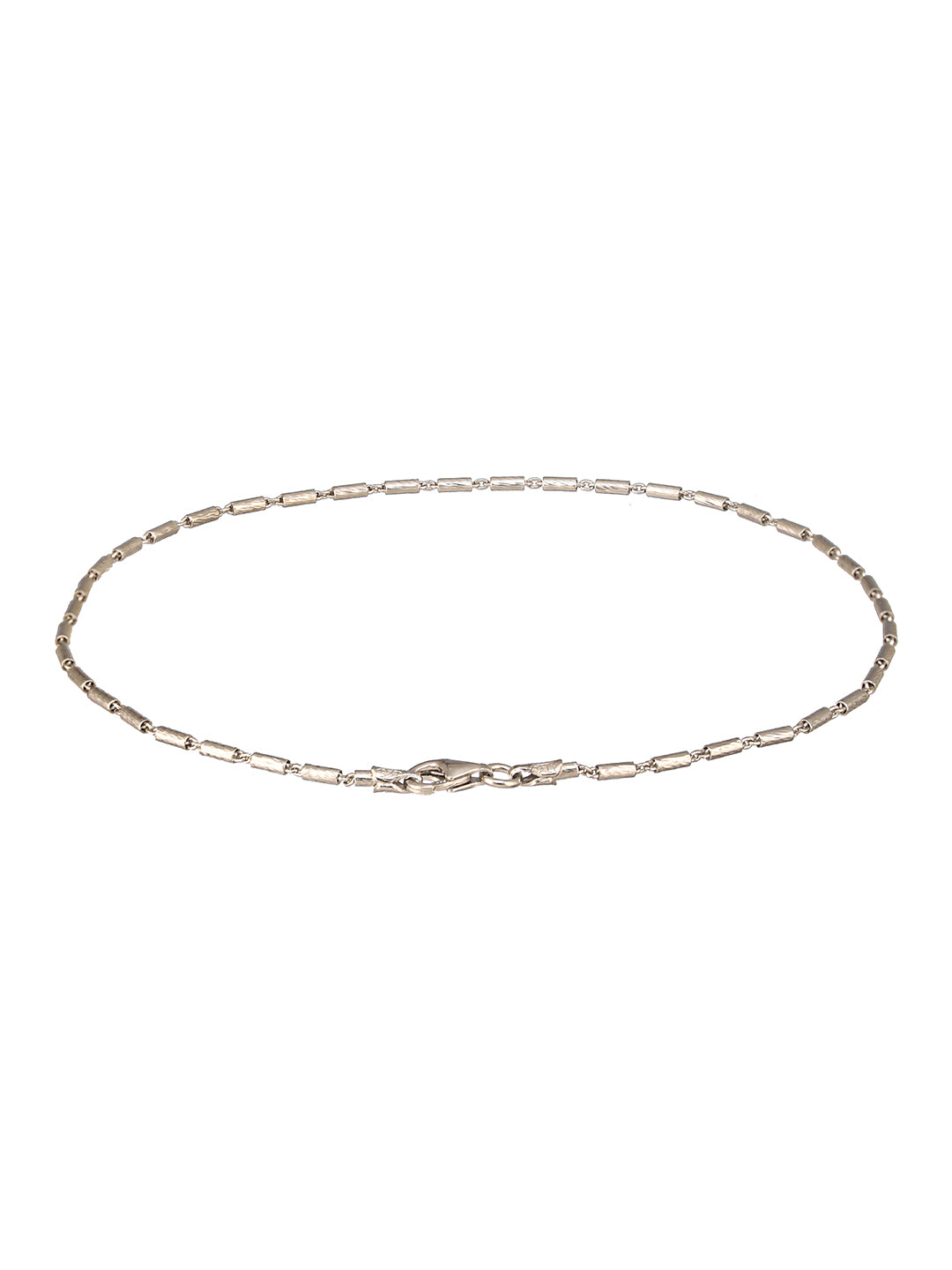 925 Sterling Silver Rhodium Plated Delicate Trendy Link Pair of Payal Anklet
