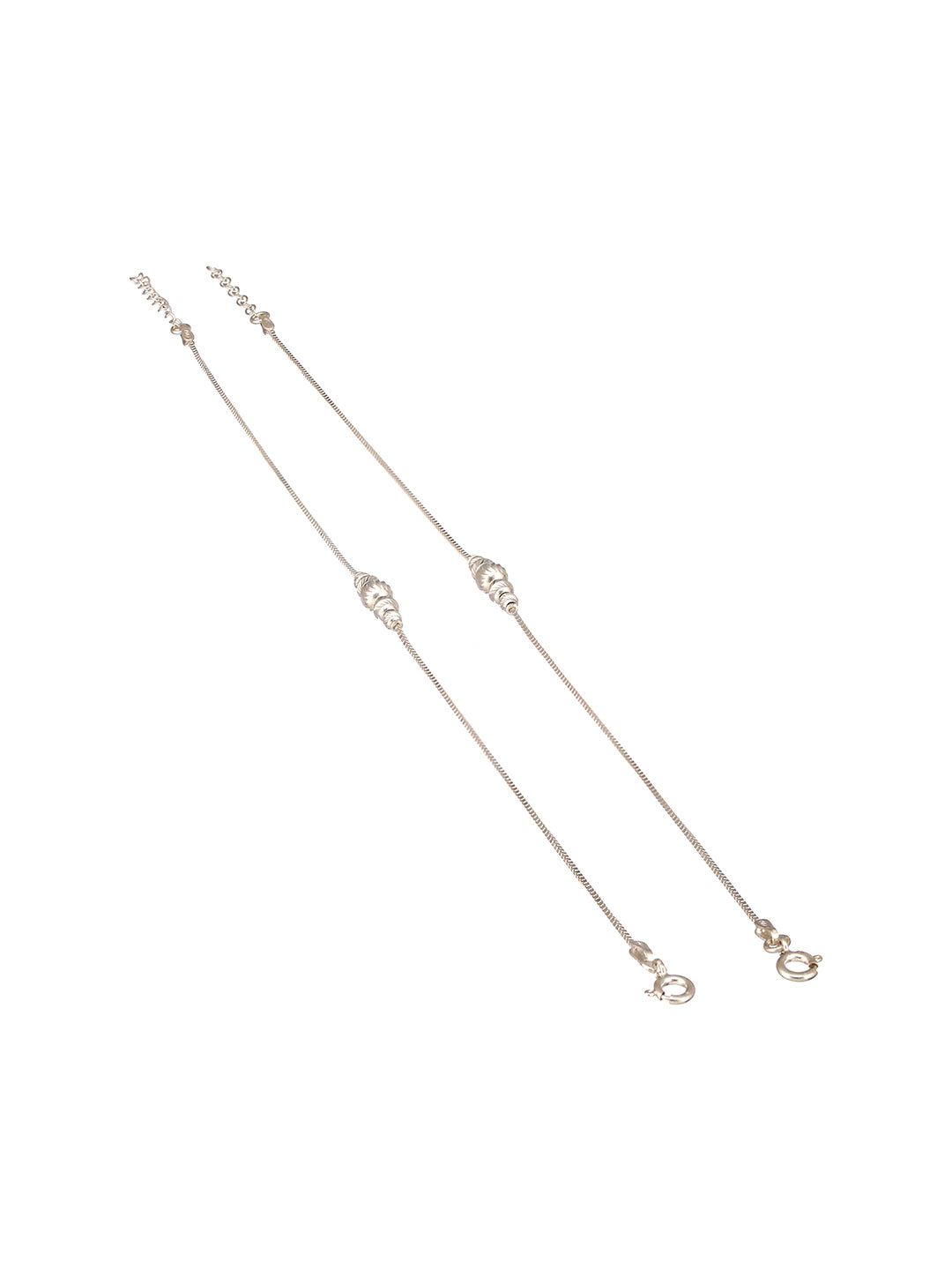 925 Sterling Silver Ball chain Minimal Dailywear Pair Of Anklet