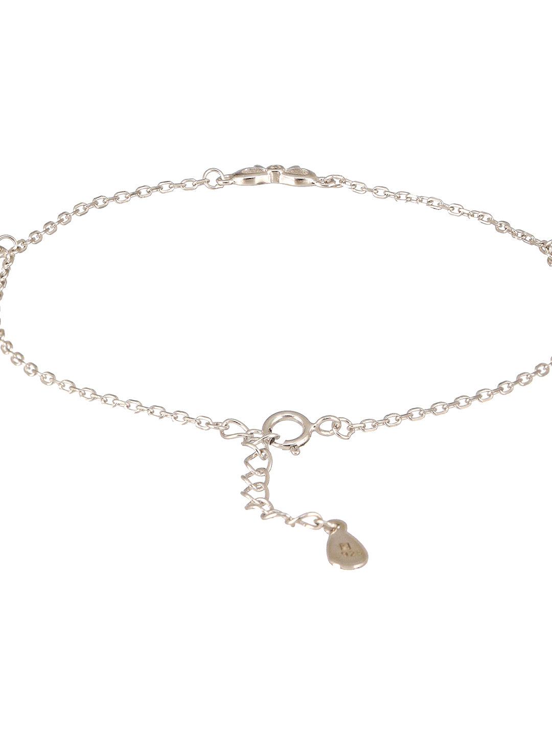 925 Sterling Silver Plated Bow Charms  Link  Adjustable Bracelet