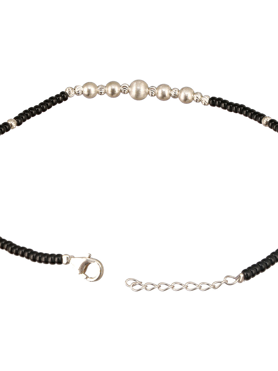 925 Sterling Silver Black Beads Balls  Charms Nazar  Payal Anklet