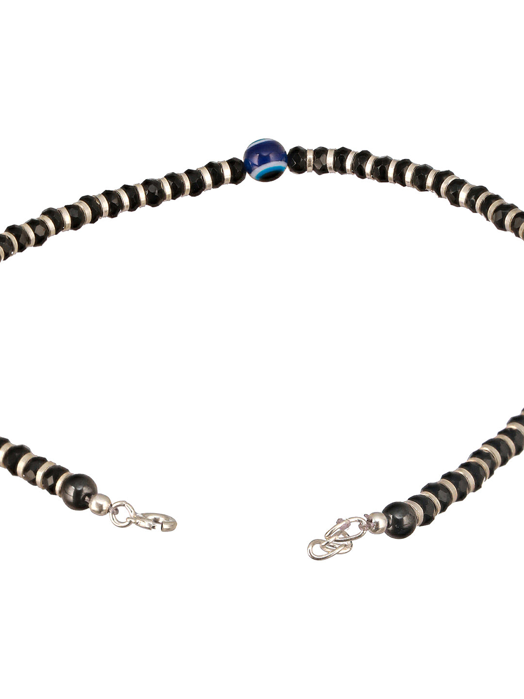 925 Sterling Silver Black Beads Dailywear Minimal Anklet