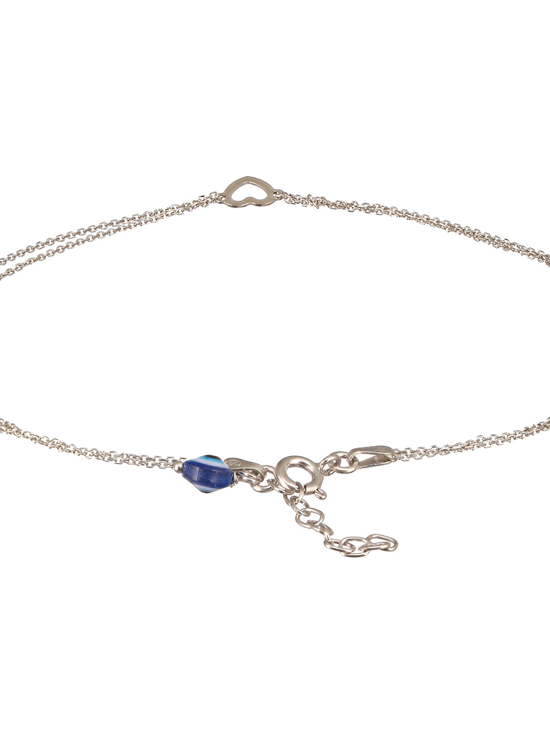 925 Sterling Silver Minimal Evil Eye Charms Anklet