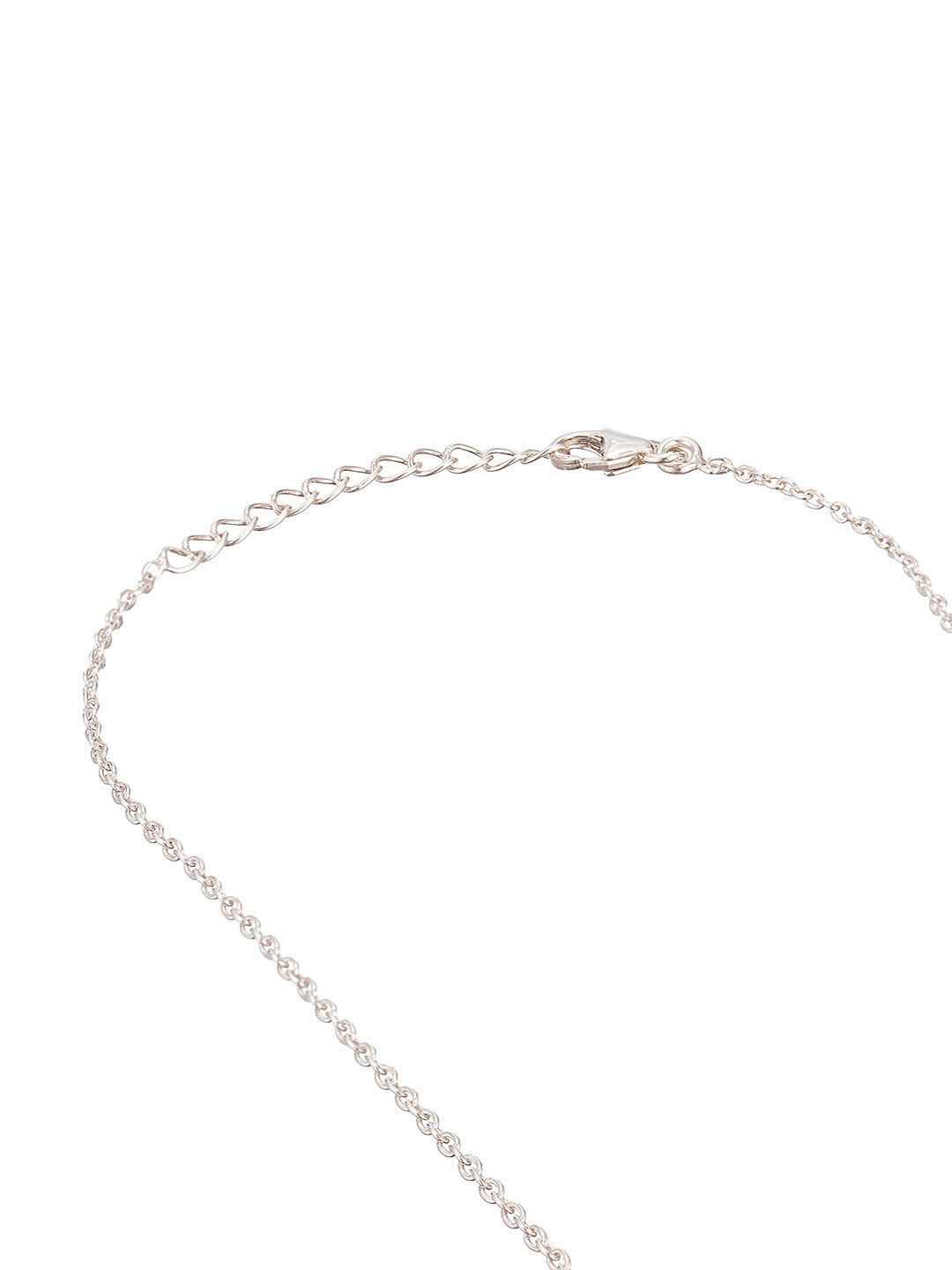 925 Sterling Silver White Moonstone  Gemstone Studded Minimal Boho Necklace & Chain