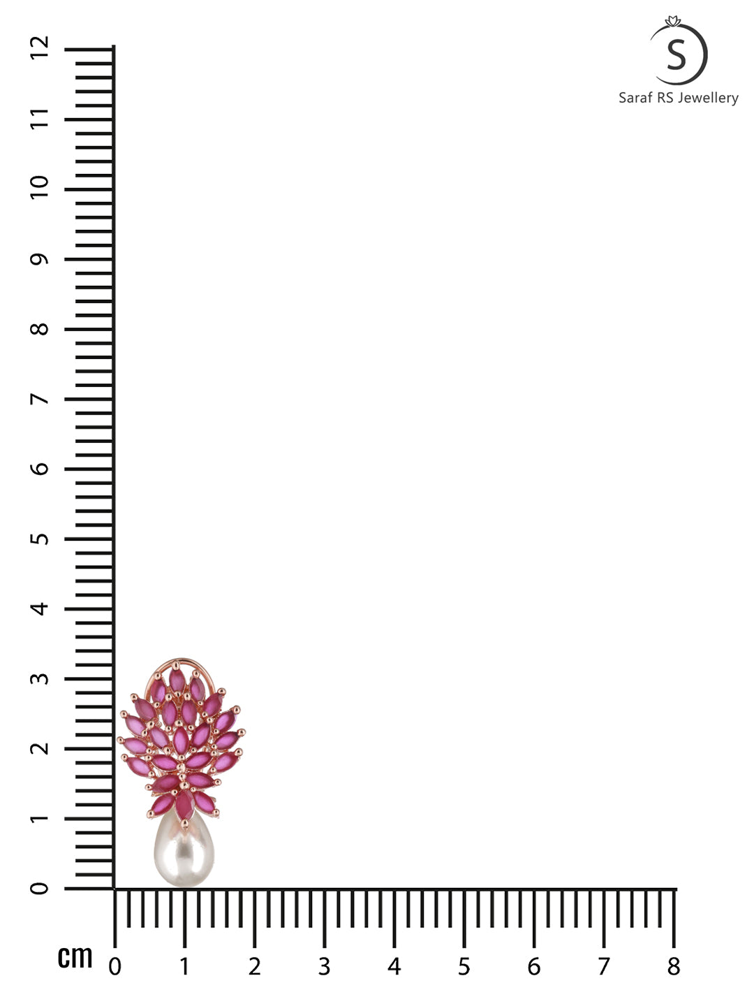 Rose Gold Plated Luxurious Pink AD studded Pearl Drop Earring, zaveri pearls, sale price rs, sale price, sale gold plated, sale gold, sale, rubans, ring, regular price, priyassi jewellery, ku