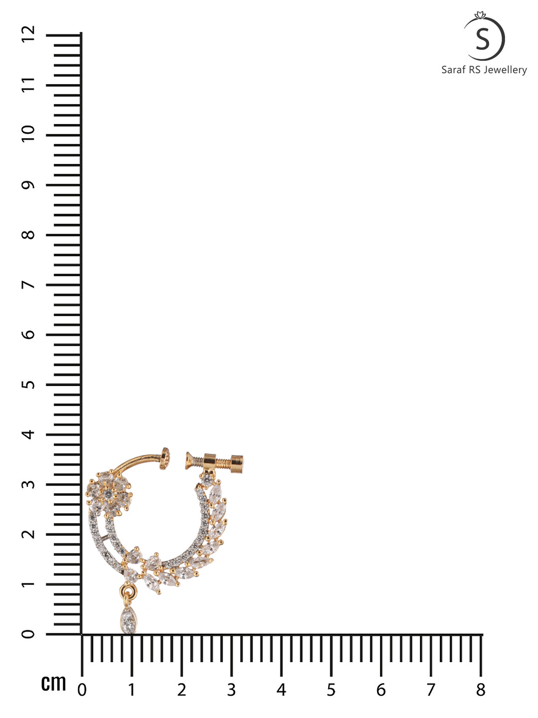 Gold plated AD studded Handcrafted Nose Ring, zaveri pearls, sale price rs, sale price, sale gold plated, sale gold, sale, rubans, ring, regular price, priyassi jewellery, kushal's - Saraf RS