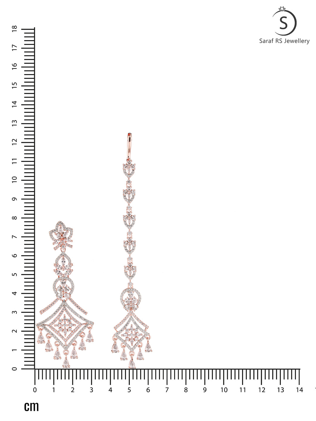 Rose Gold plated AD studded Mangtika & Earring set, zaveri pearls, sale price rs, sale price, sale gold plated, sale gold, sale, rubans, ring, regular price, priyassi jewellery, kushal's - Sa