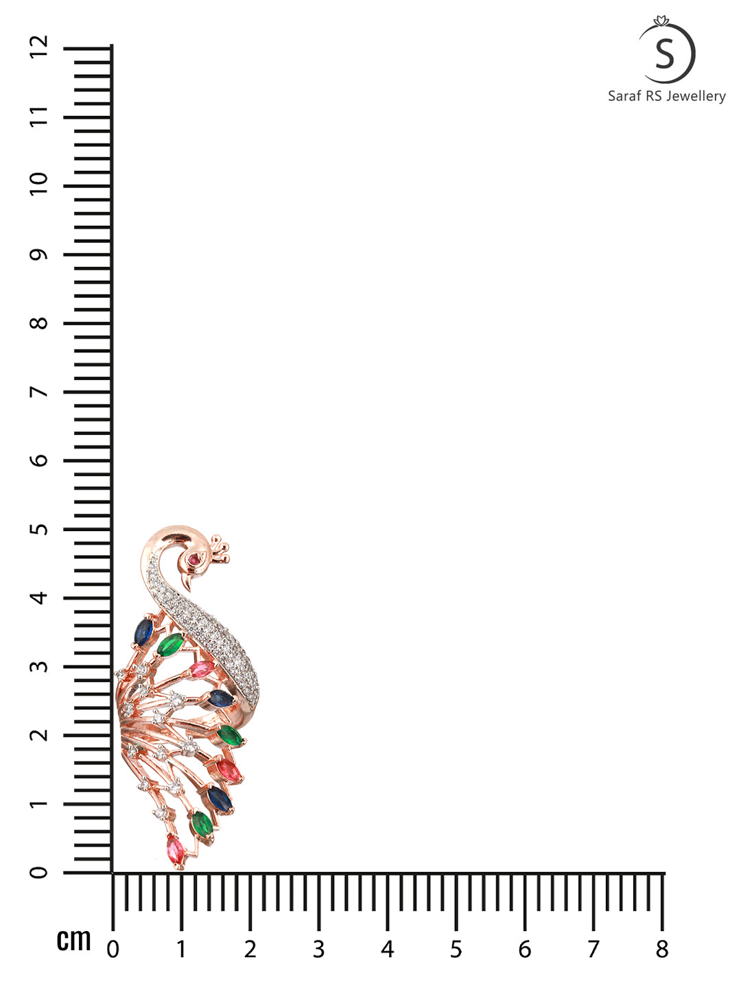 Rose Gold Plated Multi AD studded Peacock Handcrafted Finger Ring, zaveri pearls, sale price rs, sale price, sale gold plated, sale gold, sale, rubans, ring, regular price, priyassi jewellery