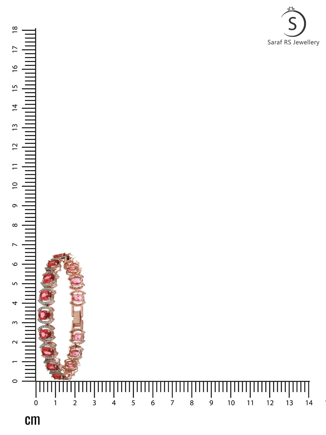 Rose Gold Plated Oval Pink Ruby Ad Studded Handcrafted Tennis Bracelet For Her, zaveri pearls, sale price rs, sale price, sale gold plated, sale gold, sale, rubans, ring, regular price, priya