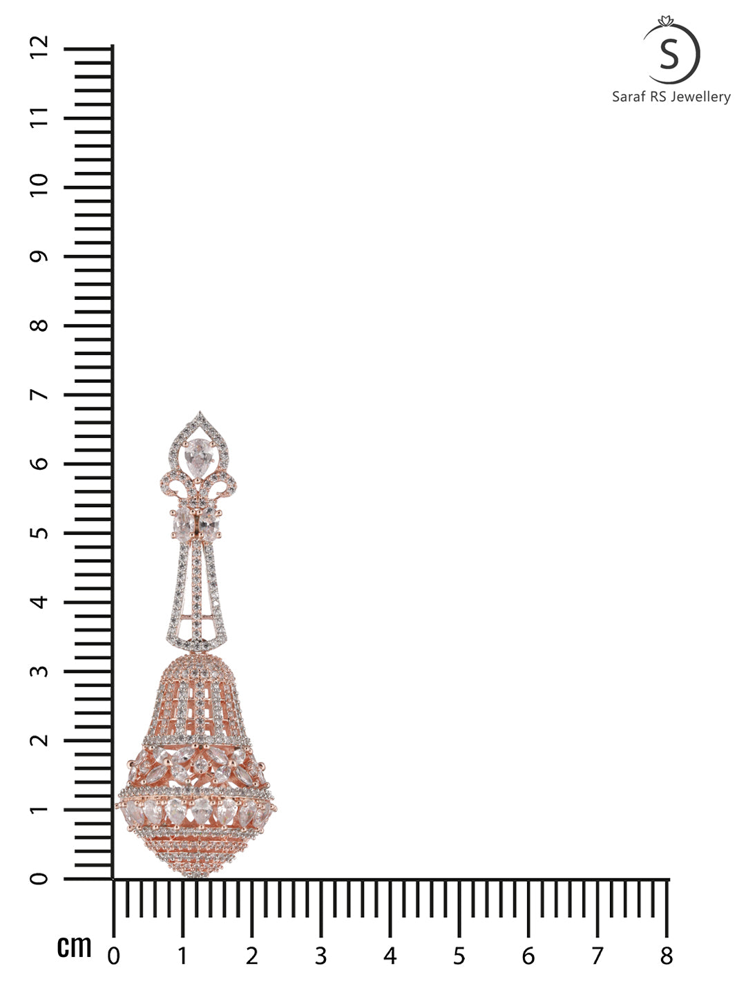 Rose Gold plated White AD studded handcrafted Bell shaped Jhumka for Women & Girls, zaveri pearls, sale price rs, sale price, sale gold plated, sale gold, sale, rubans, ring, regular price, p