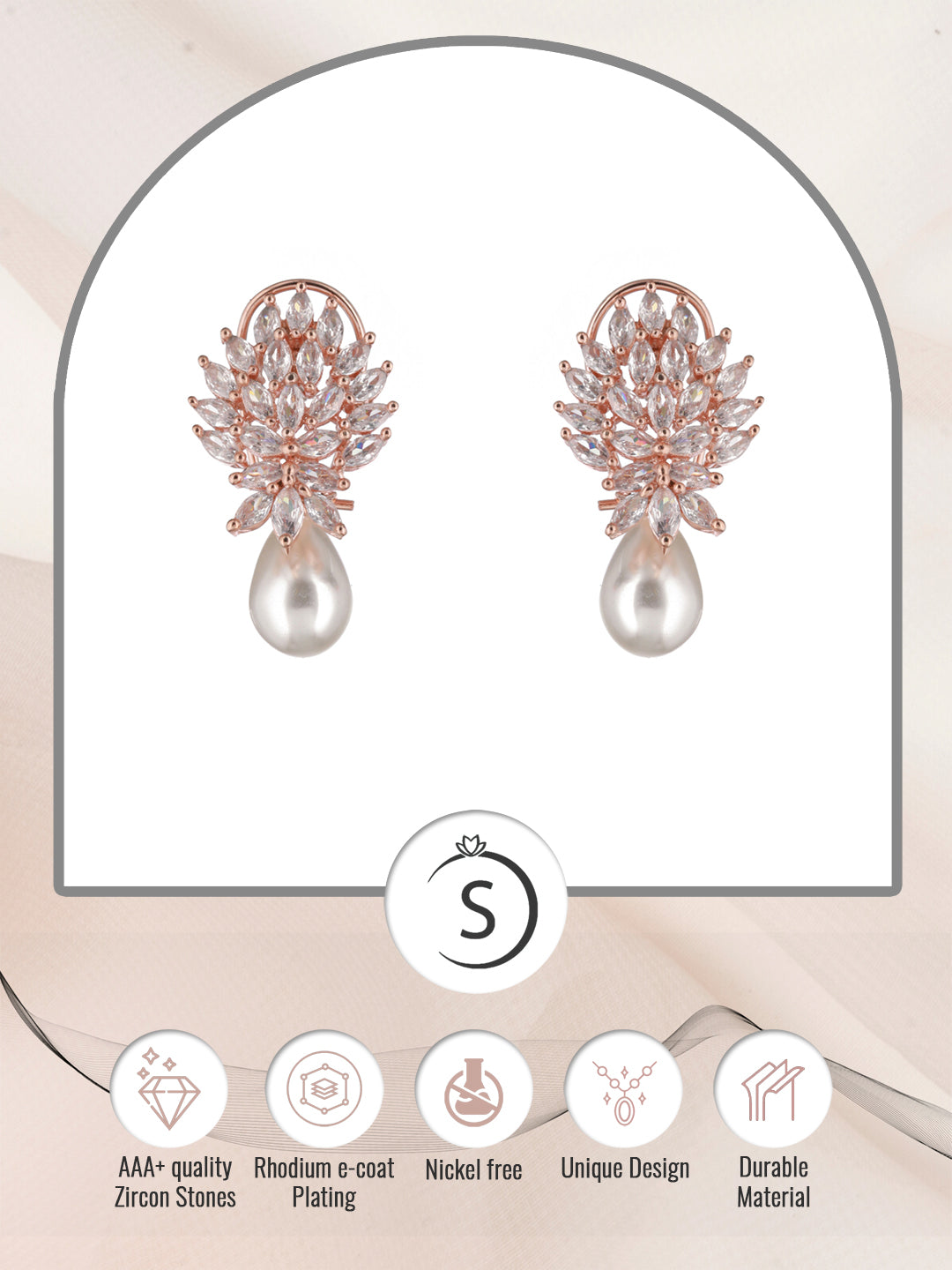 Luxurious Diamond Pearl Drop Earring High Quality White Pearl AD studded, zaveri pearls, sale price rs, sale price, sale gold plated, sale gold, sale, rubans, ring, regular price, priyassi je