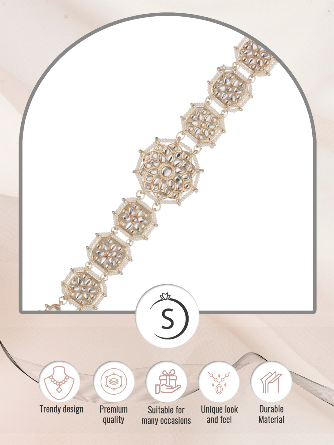 Gold Plated Kundan studded Matha Patti, zaveri pearls, sale price rs, sale price, sale gold plated, sale gold, sale, rubans, ring, regular price, priyassi jewellery, kushal's - Saraf RS Jewel