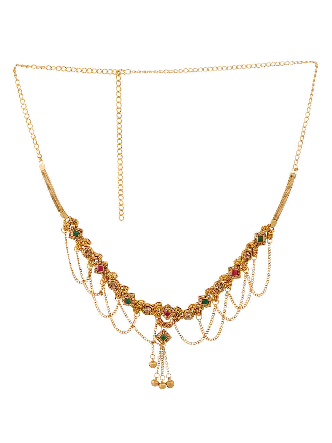 Gold Plated Muilticolour AD studded & Beaded Kamarbandh, zaveri pearls, sale price rs, sale price, sale gold plated, sale gold, sale, rubans, ring, regular price, priyassi jewellery, kushal's