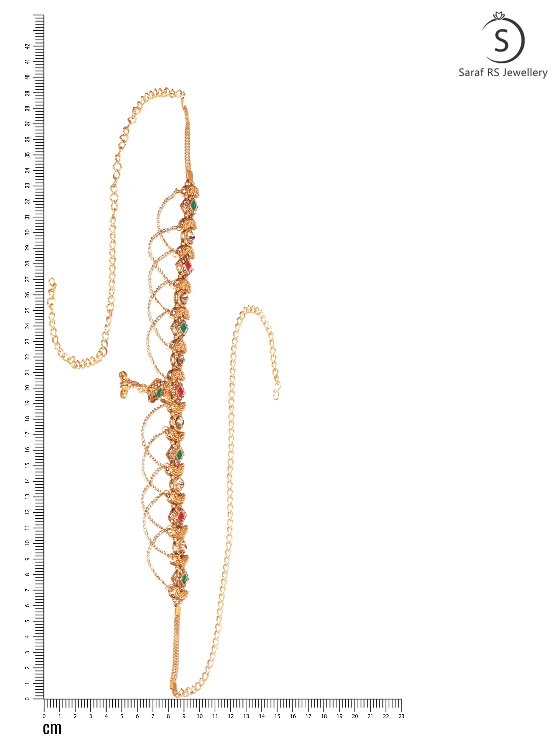 Gold Plated Muilticolour AD studded & Beaded Kamarbandh, zaveri pearls, sale price rs, sale price, sale gold plated, sale gold, sale, rubans, ring, regular price, priyassi jewellery, kushal's