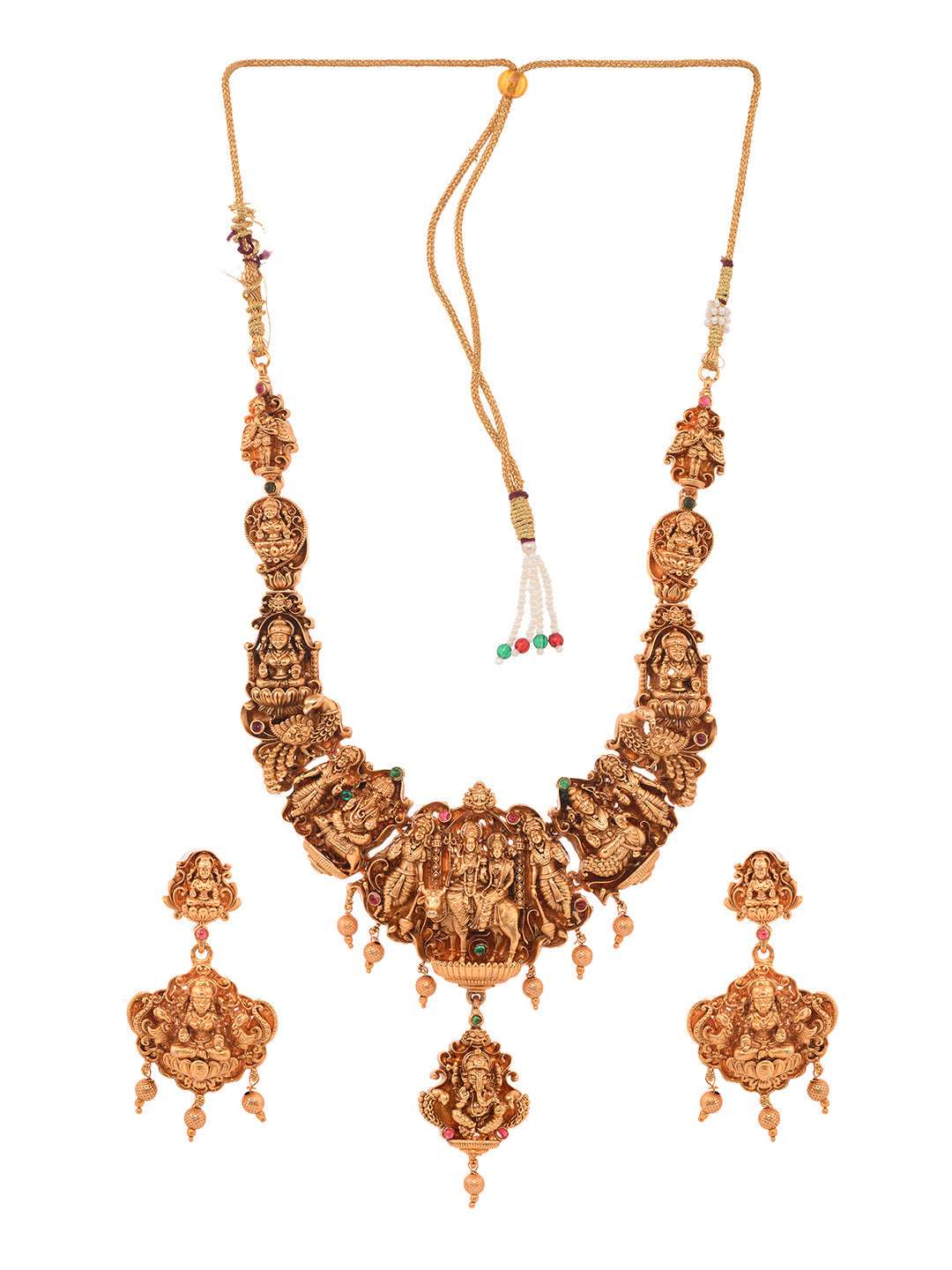 Gold Plated Exquisite Design Shiv Parivar Temple Jewellery Set, zaveri pearls, sale price rs, sale price, sale gold plated, sale gold, sale, rubans, ring, regular price, priyassi jewellery, k