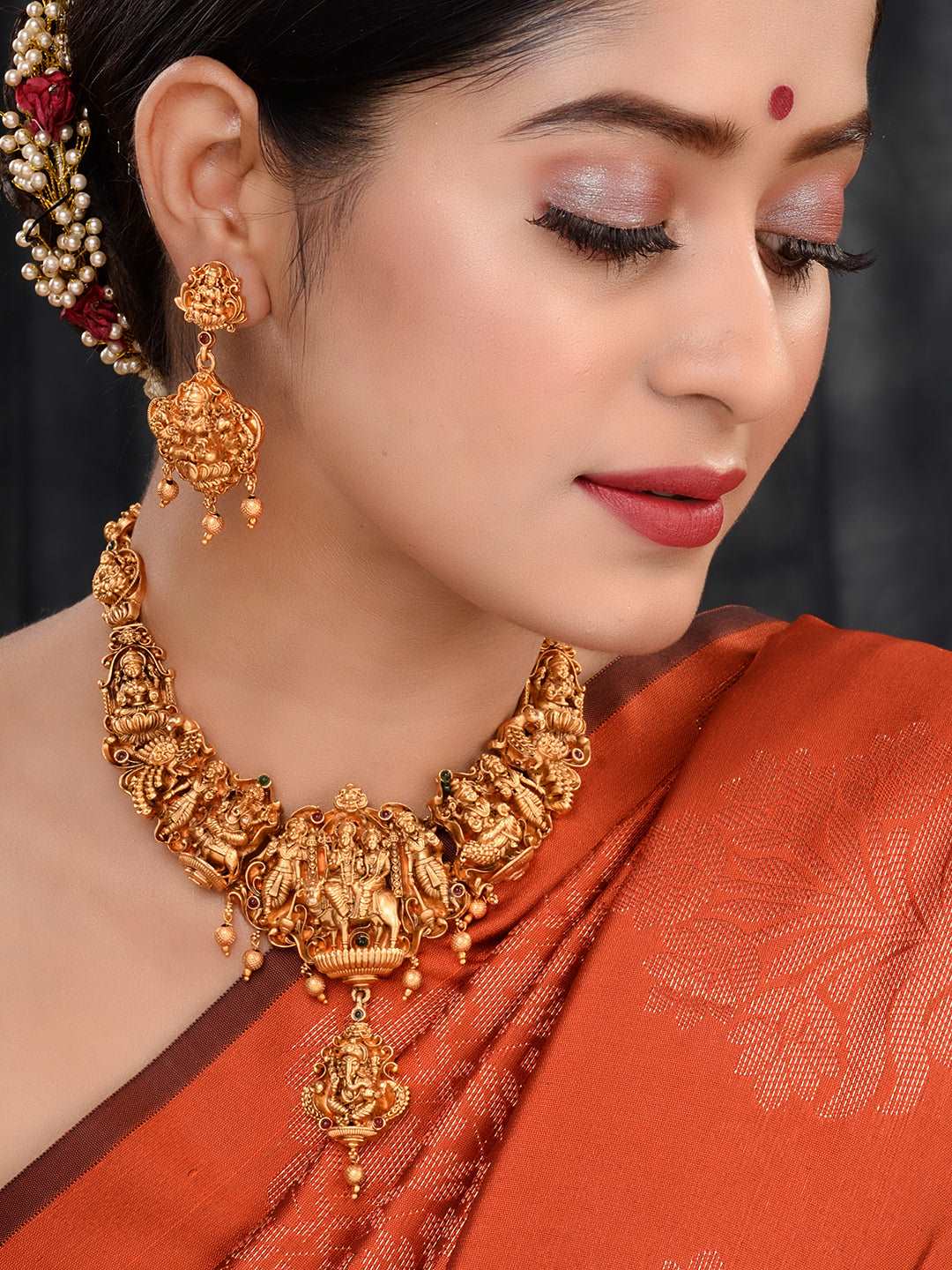 Gold Plated Exquisite Design Shiv Parivar Temple Jewellery Set, zaveri pearls, sale price rs, sale price, sale gold plated, sale gold, sale, rubans, ring, regular price, priyassi jewellery, k