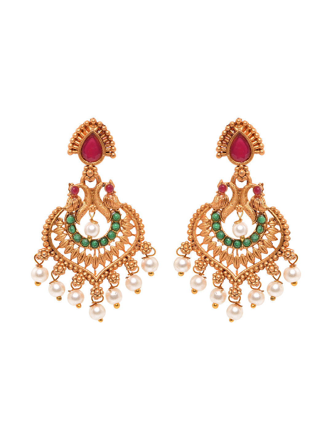 Gold Toned Grand South Indian Imitation Bridal Temple Jewellery Set, zaveri pearls, sale price rs, sale price, sale gold plated, sale gold, sale, rubans, ring, regular price, priyassi jewelle