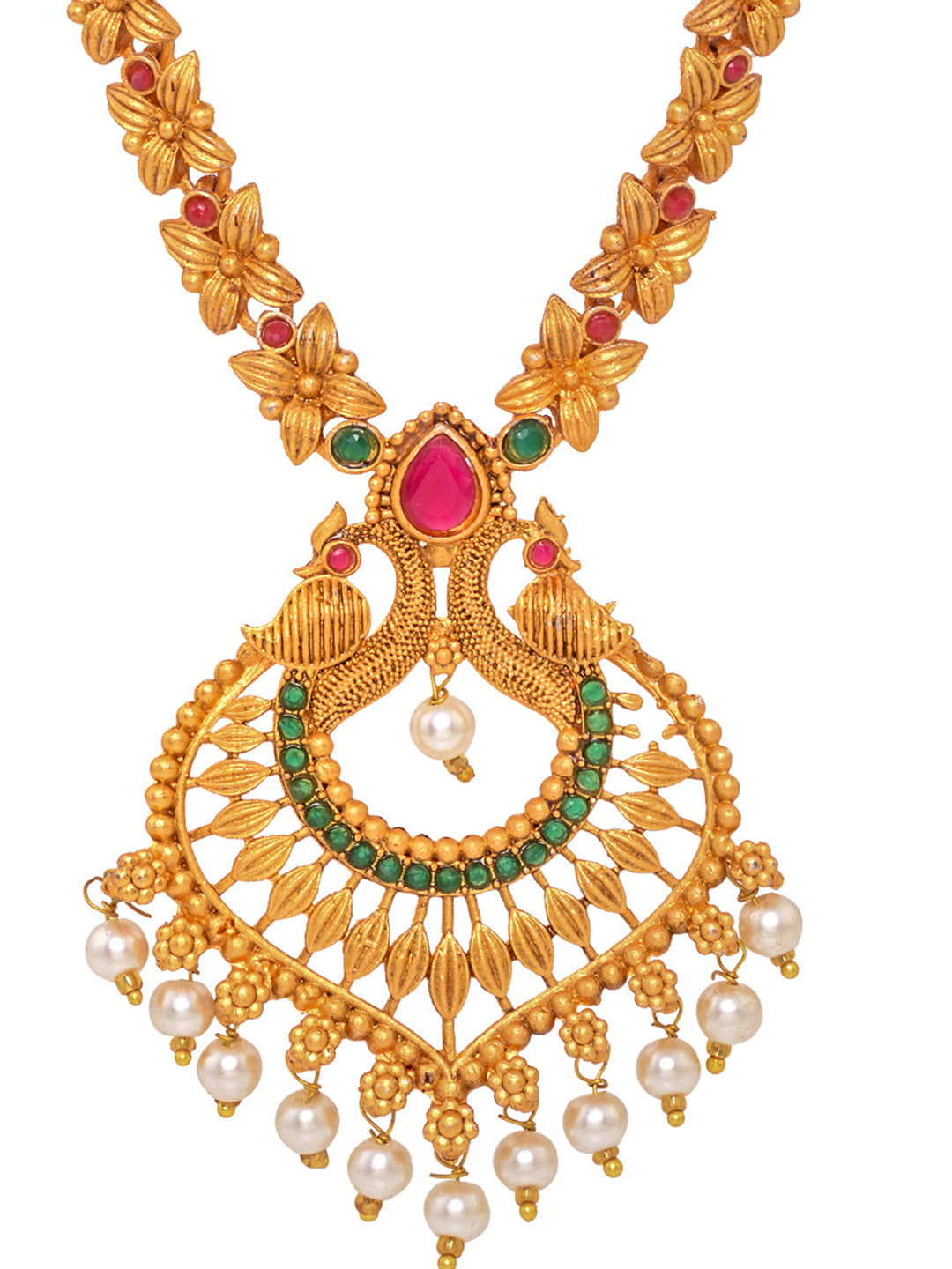 Gold Toned Grand South Indian Imitation Bridal Temple Jewellery Set, zaveri pearls, sale price rs, sale price, sale gold plated, sale gold, sale, rubans, ring, regular price, priyassi jewelle