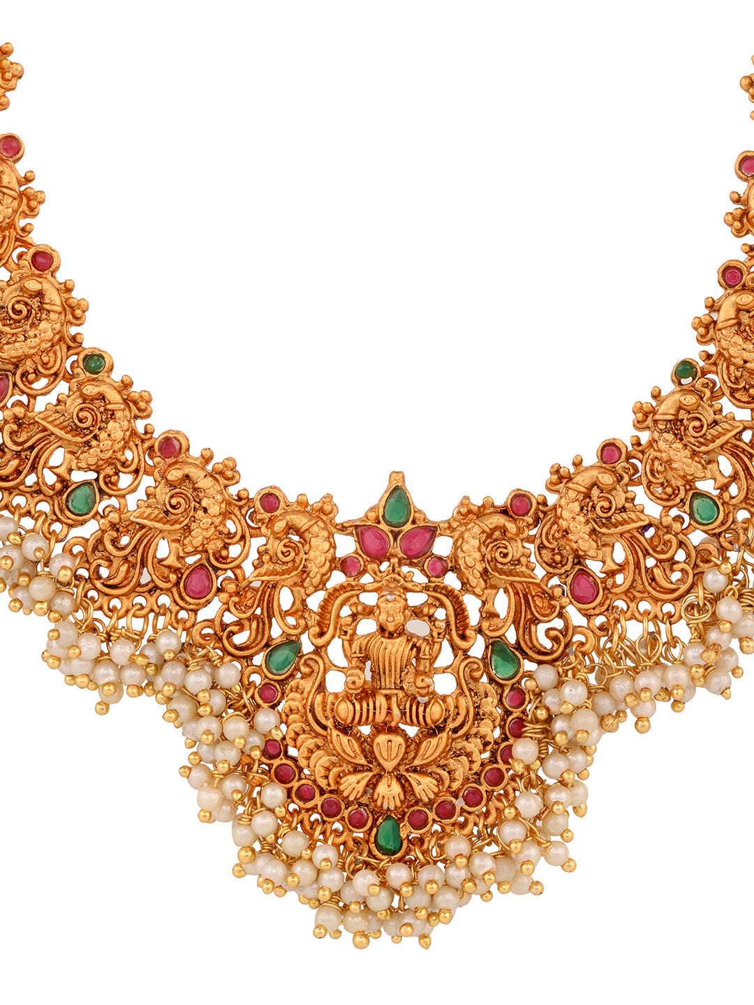 Gold Toned Gorgeous Saaddhvi Haram Combo Temple Jewellery Set, zaveri pearls, sale price rs, sale price, sale gold plated, sale gold, sale, rubans, ring, regular price, priyassi jewellery, ku